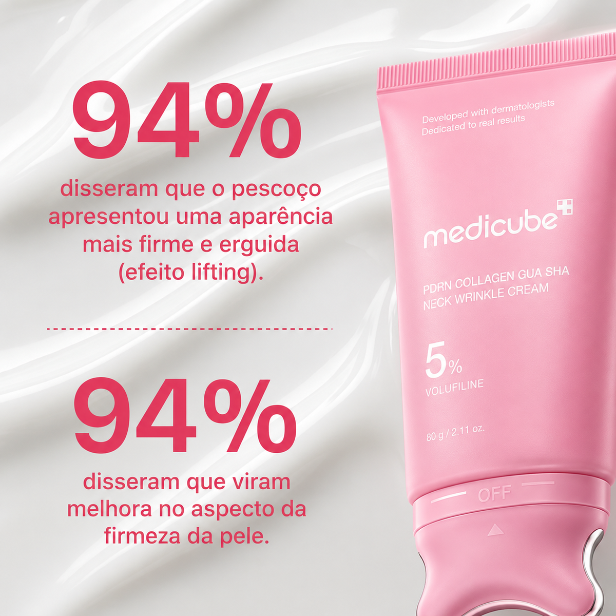 Mendicube - Sérum firmador e lifting para o pescoço com massageador integrado